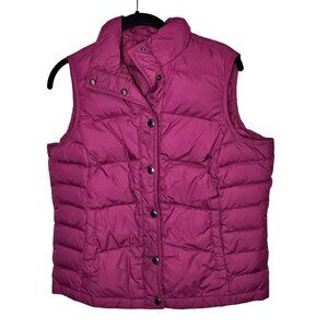 Lands End Womens Down Puffer Vest S Pink Nylon & Polyester Insulated‎ Outerwear